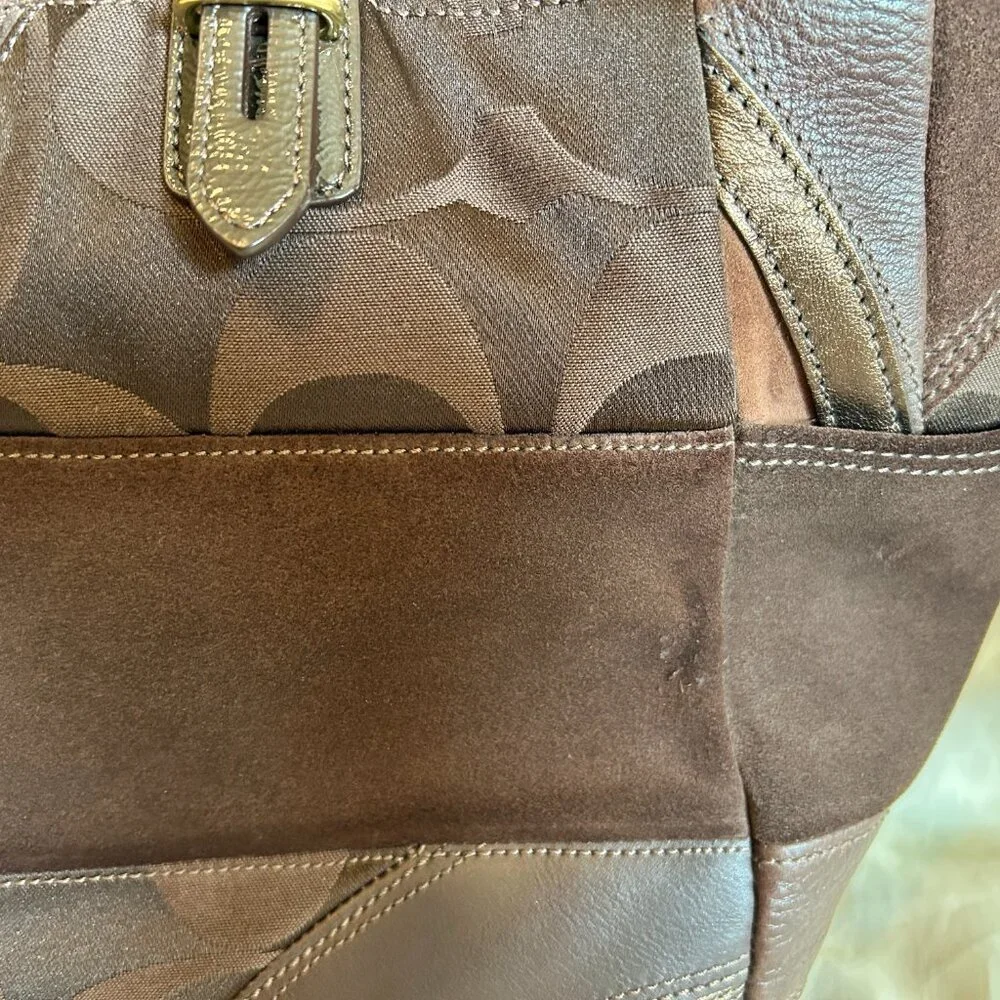 COACH PURSE NWT Patchwork Collection Brown/Gold/Leather/Suede - Picture 13 of 16